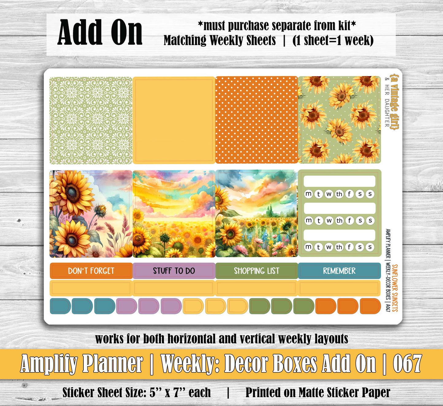 AMPLIFY PLANNER | Sunflower Sunsets | A067