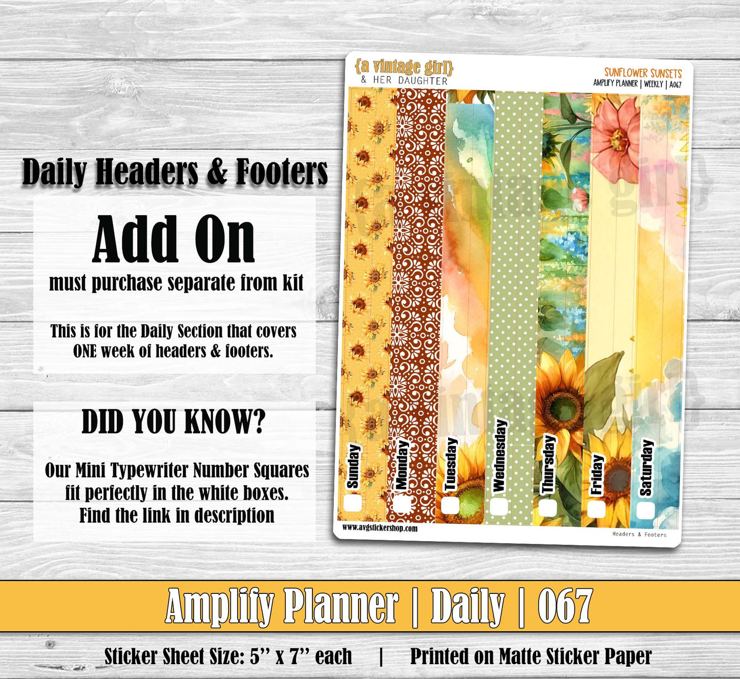 AMPLIFY PLANNER | Sunflower Sunsets | A067