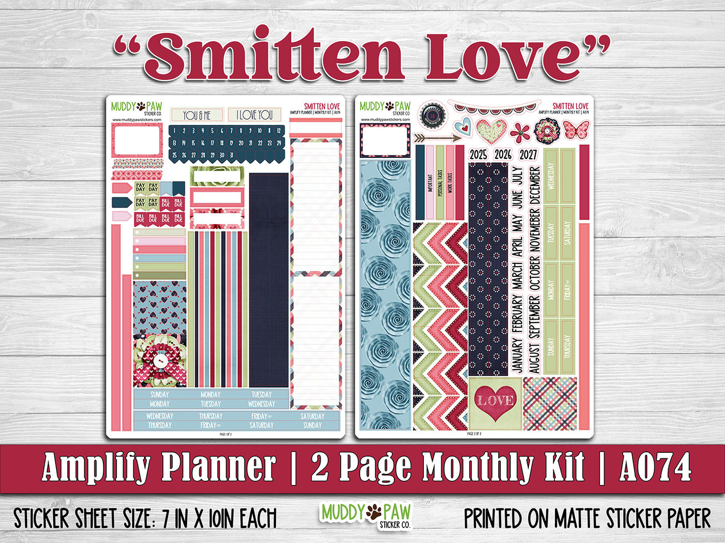 AMPLIFY PLANNER | Smitten Love | A074