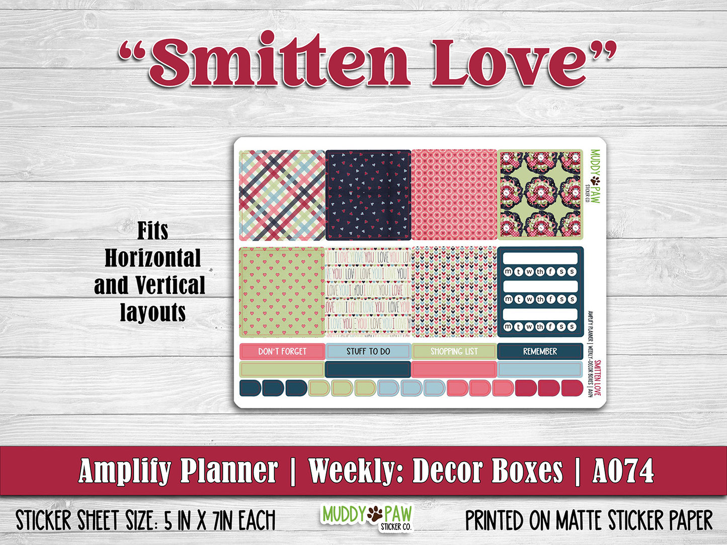 AMPLIFY PLANNER | Smitten Love | A074