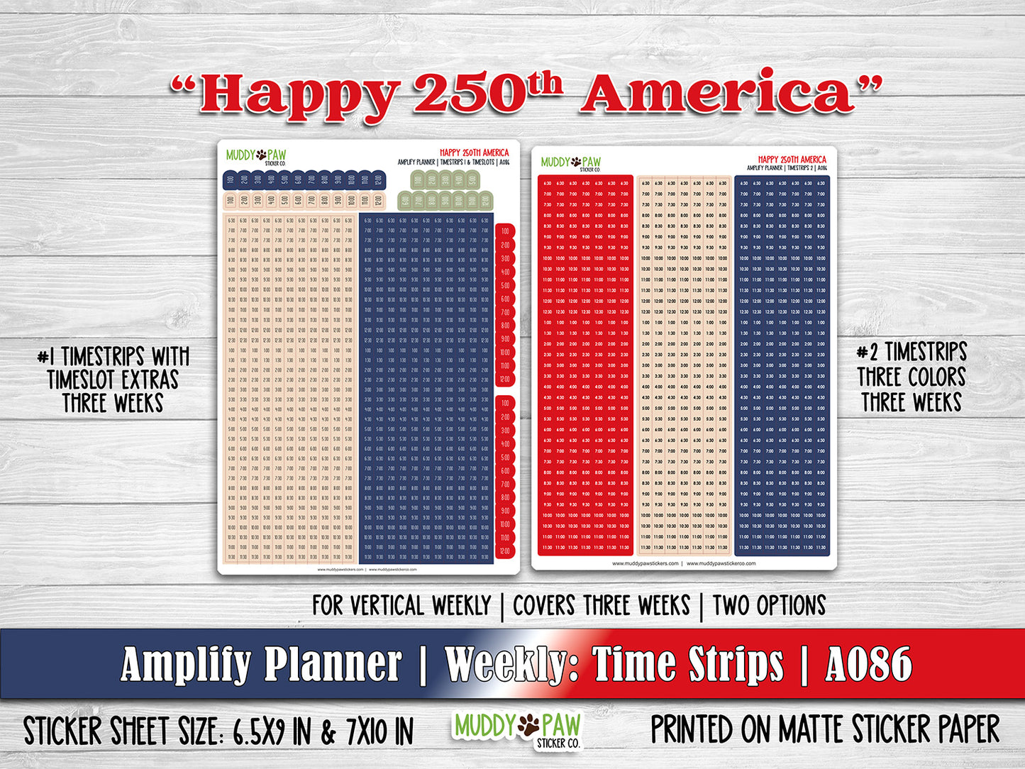 AMPLIFY PLANNER | Happy 250th America | A086