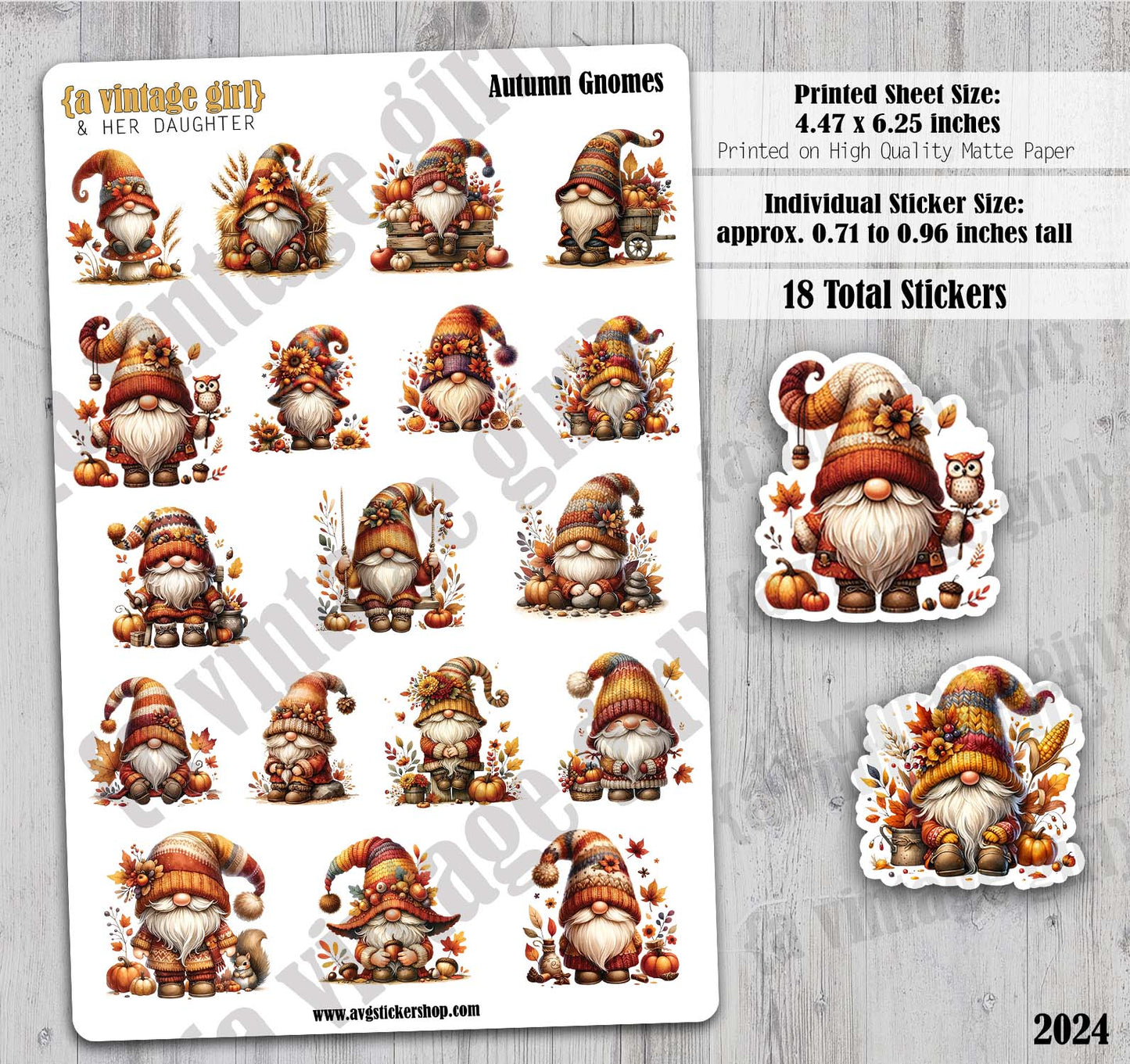 GNOMES | Autumn Gnomes | Deco Sticker Sheet