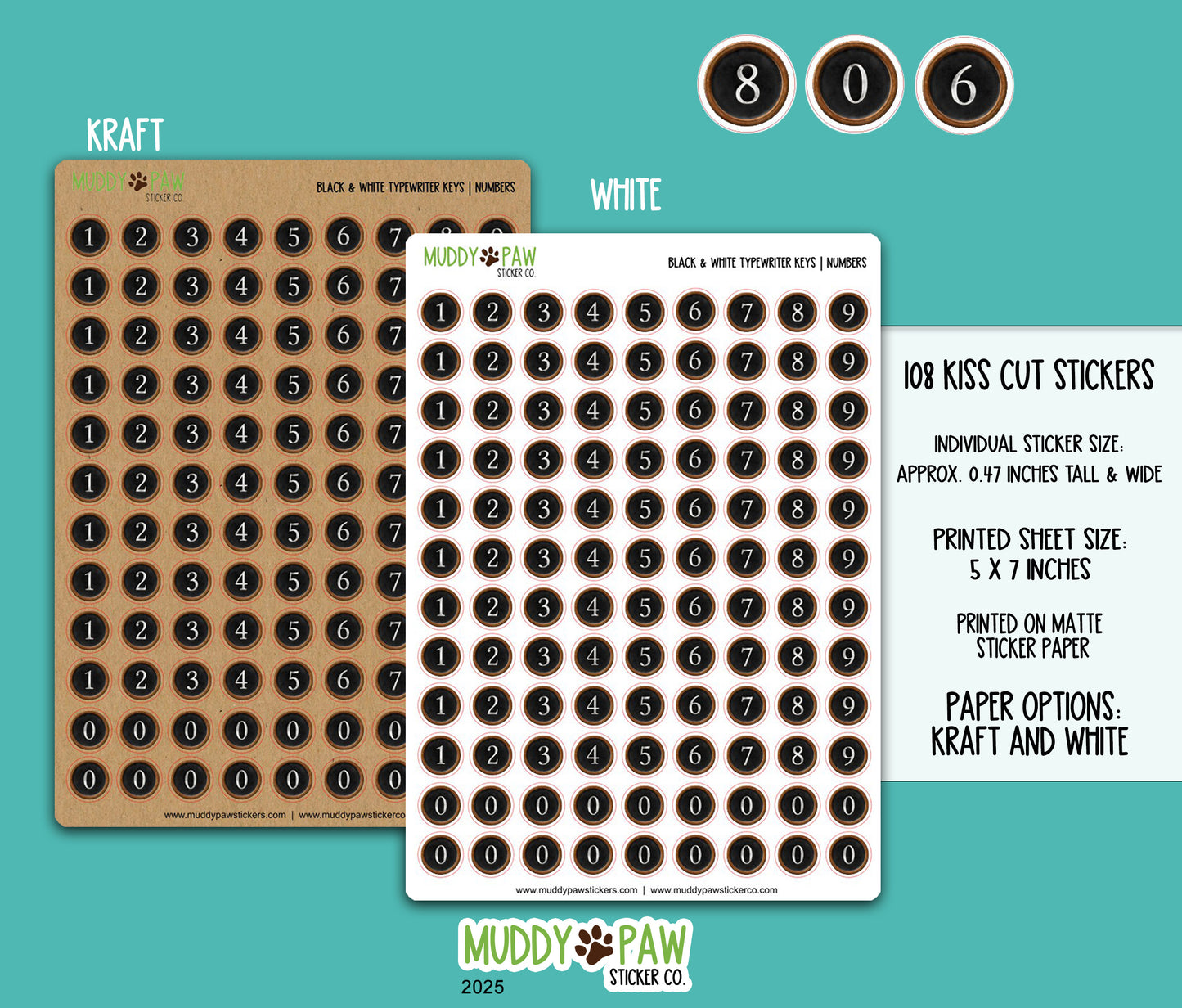 B/W Typewriter Keys | Capitals, Lowers, Numbers, and Symbols