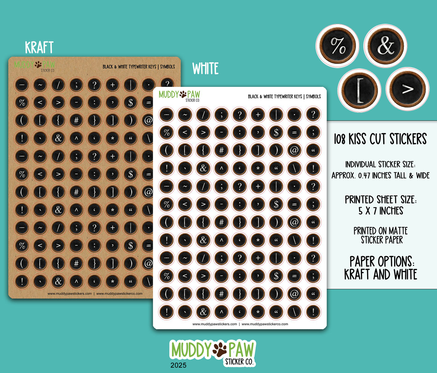 B/W Typewriter Keys | Capitals, Lowers, Numbers, and Symbols