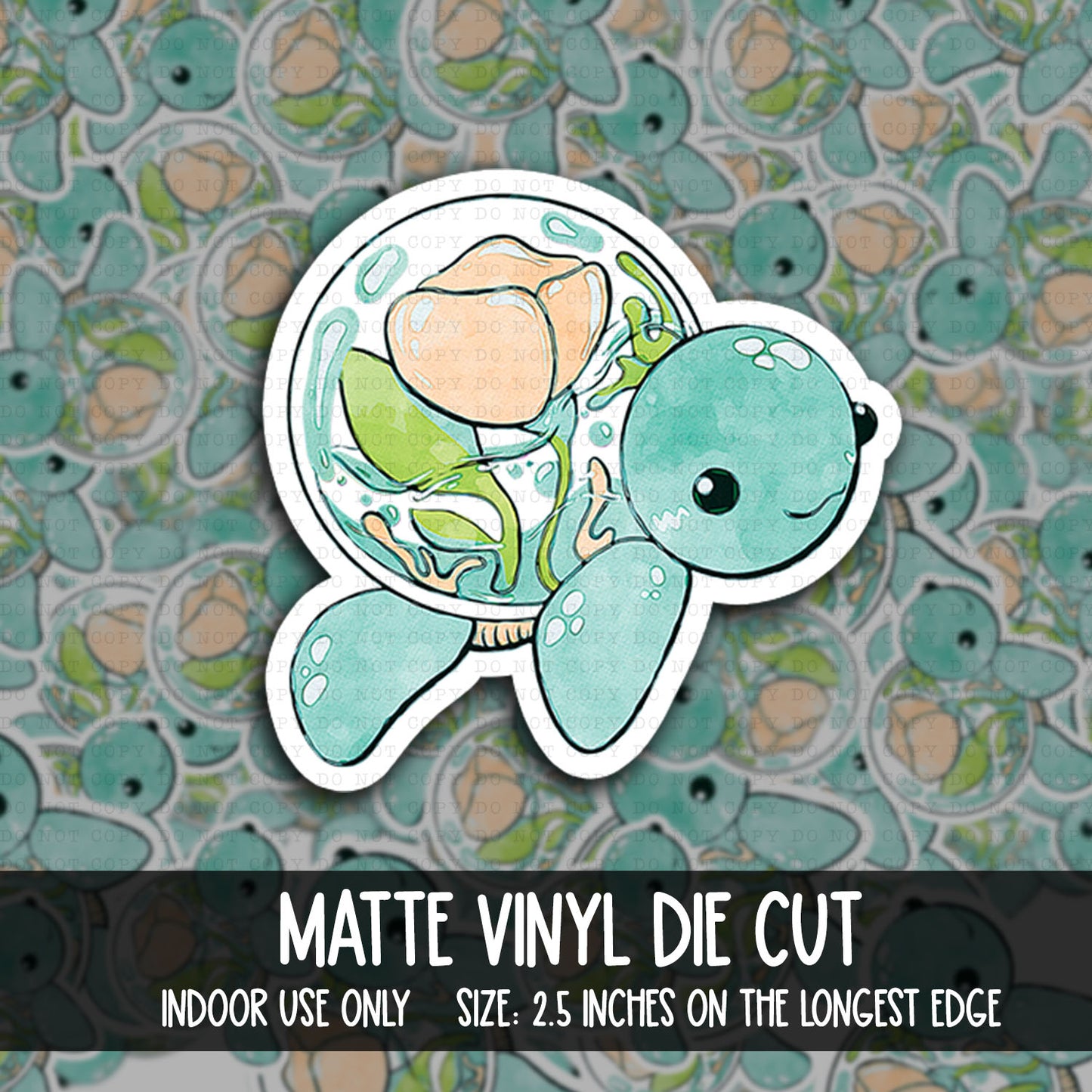 DIE CUT | Blue Turtle | INDOOR USE ONLY