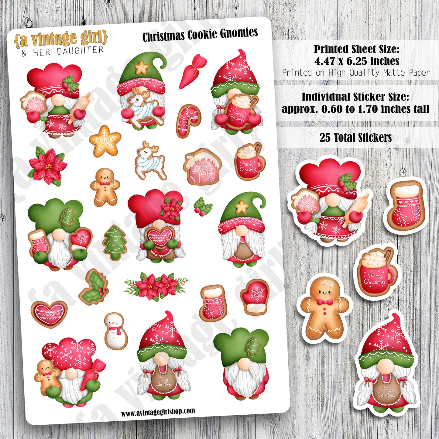 GNOMES | Christmas Cookie Gnomies | Deco Sticker Sheet