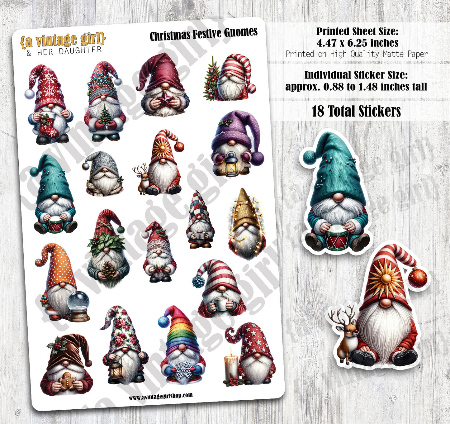 GNOMES | Christmas Festive Gnomes | Deco Sticker Sheet