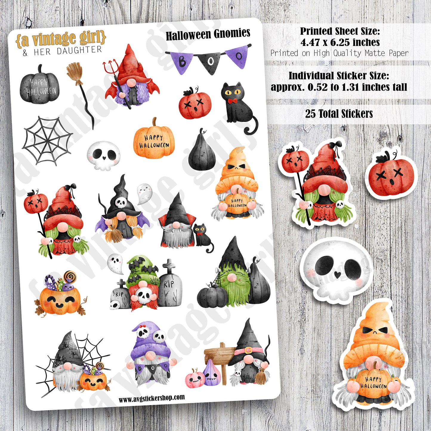 GNOMES | Halloween Gnomies | Deco Sticker Sheet