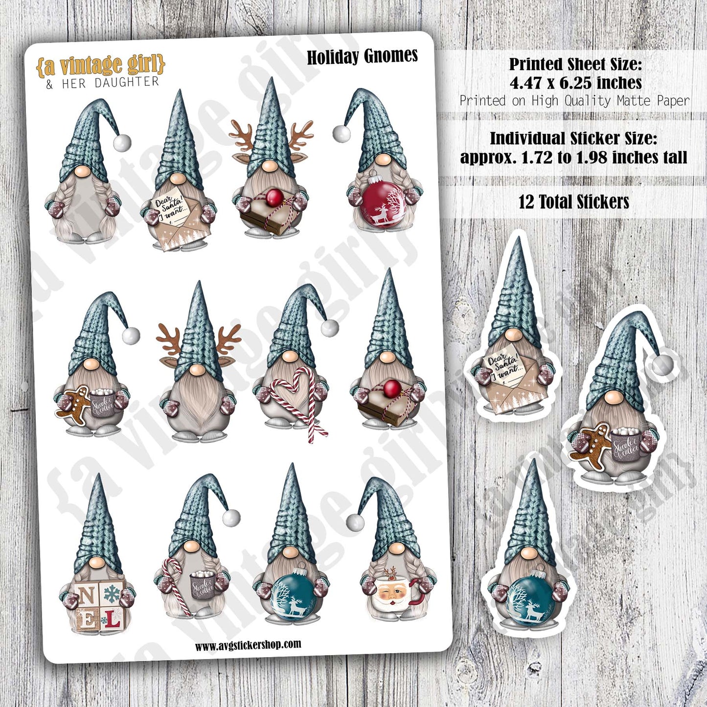 GNOMES | Holiday Gnomes | Deco Sticker Sheet