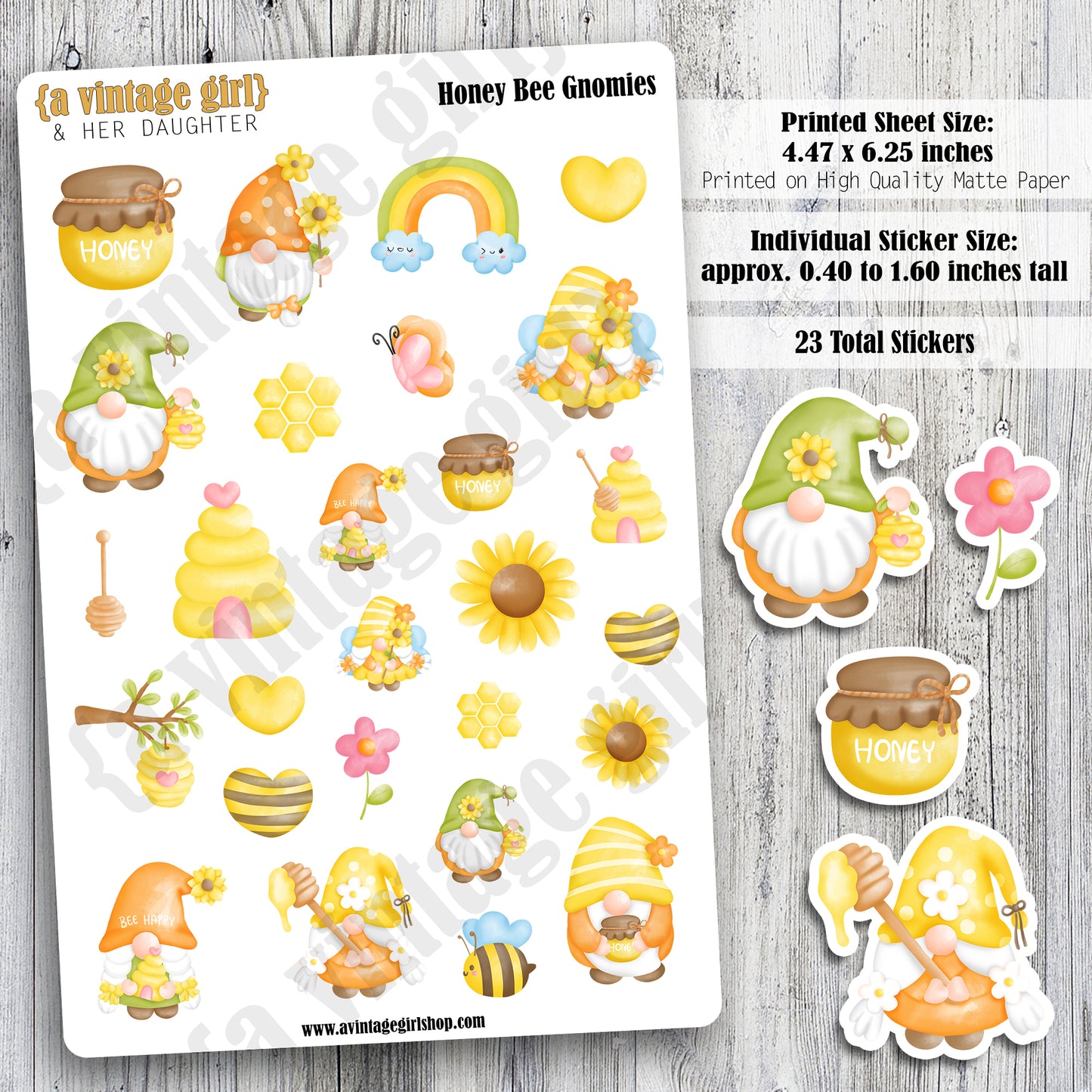 GNOMES | Honey Bee Gnomies | Deco Sticker Sheet