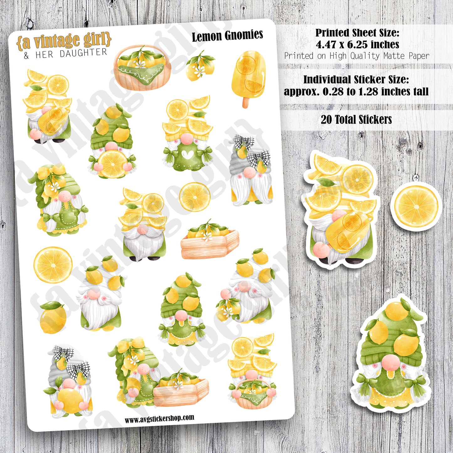 GNOMES | Lemon Gnomies | Deco Sticker Sheet
