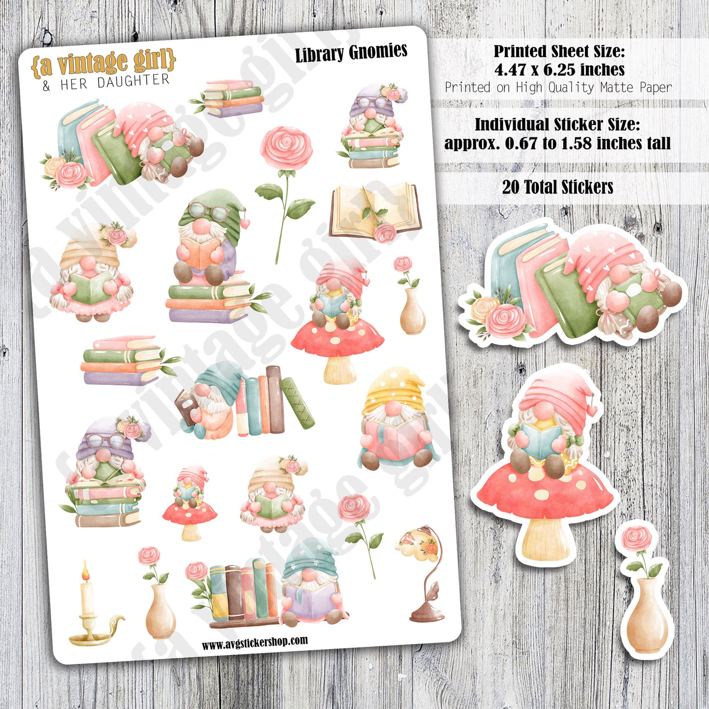 GNOMES | Library Gnomies | Deco Sticker Sheet