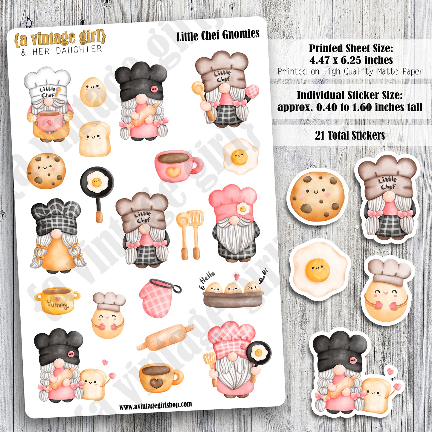 GNOMES | Little Chef Gnomies | Deco Sticker Sheet