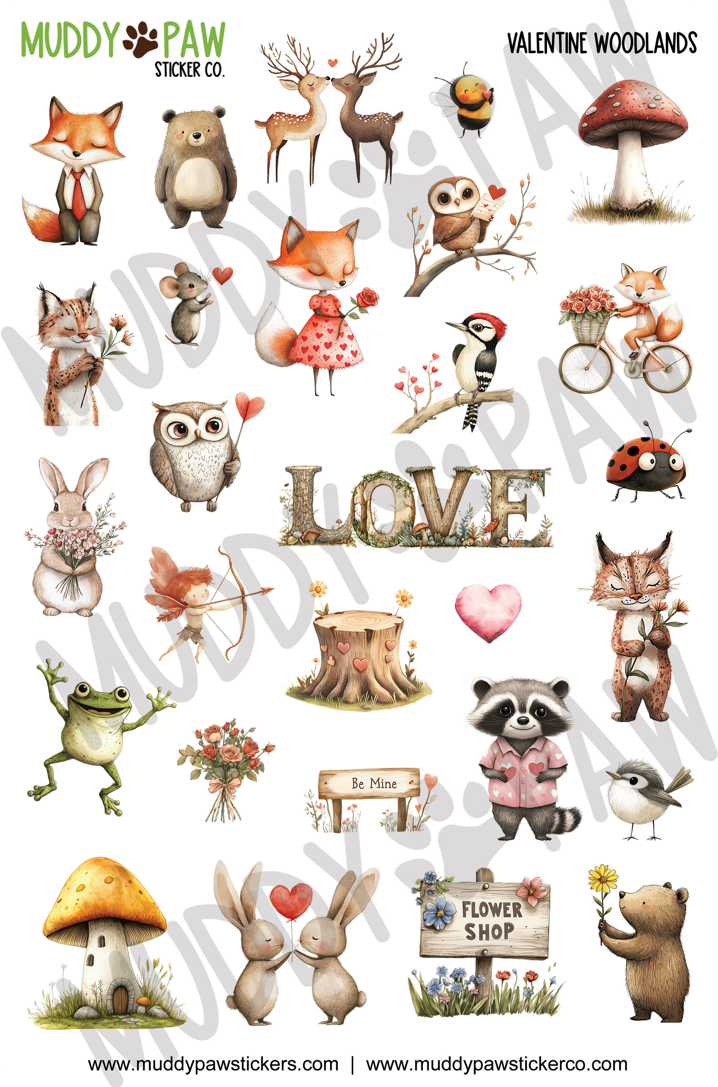 Valentine Woodlands | STICKER SHEET