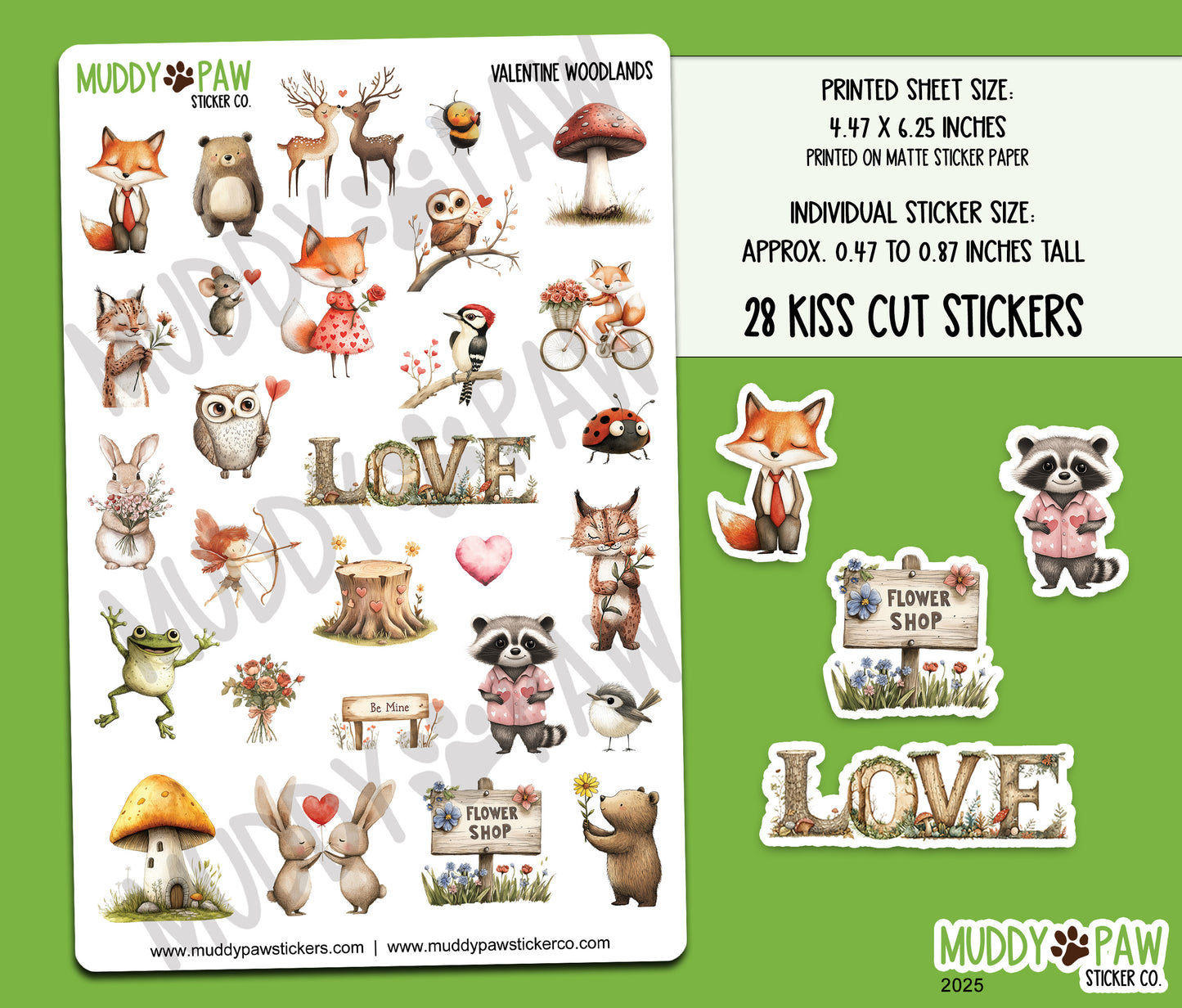 Valentine Woodlands | STICKER SHEET