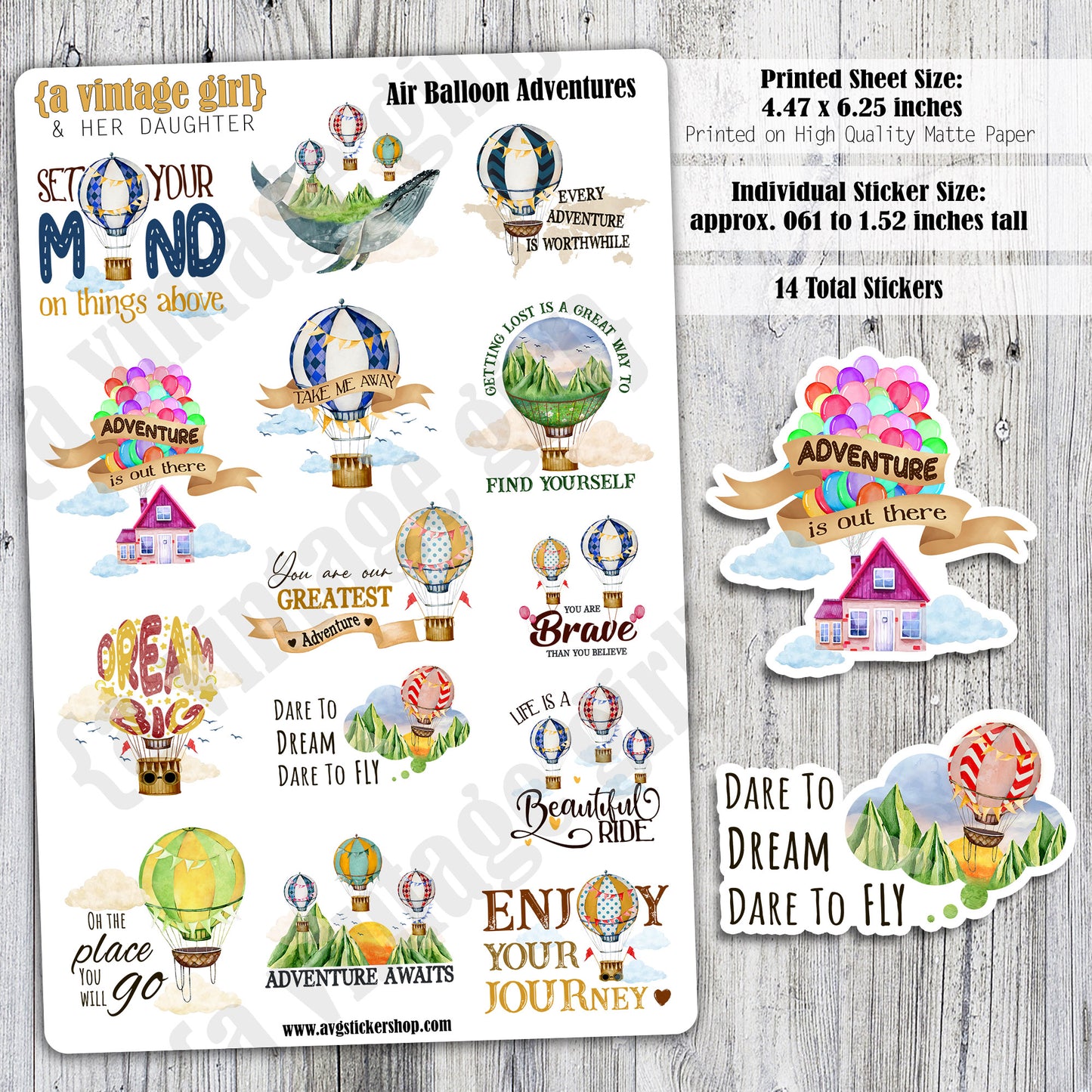 Air Balloon Adventures | STICKER SHEET