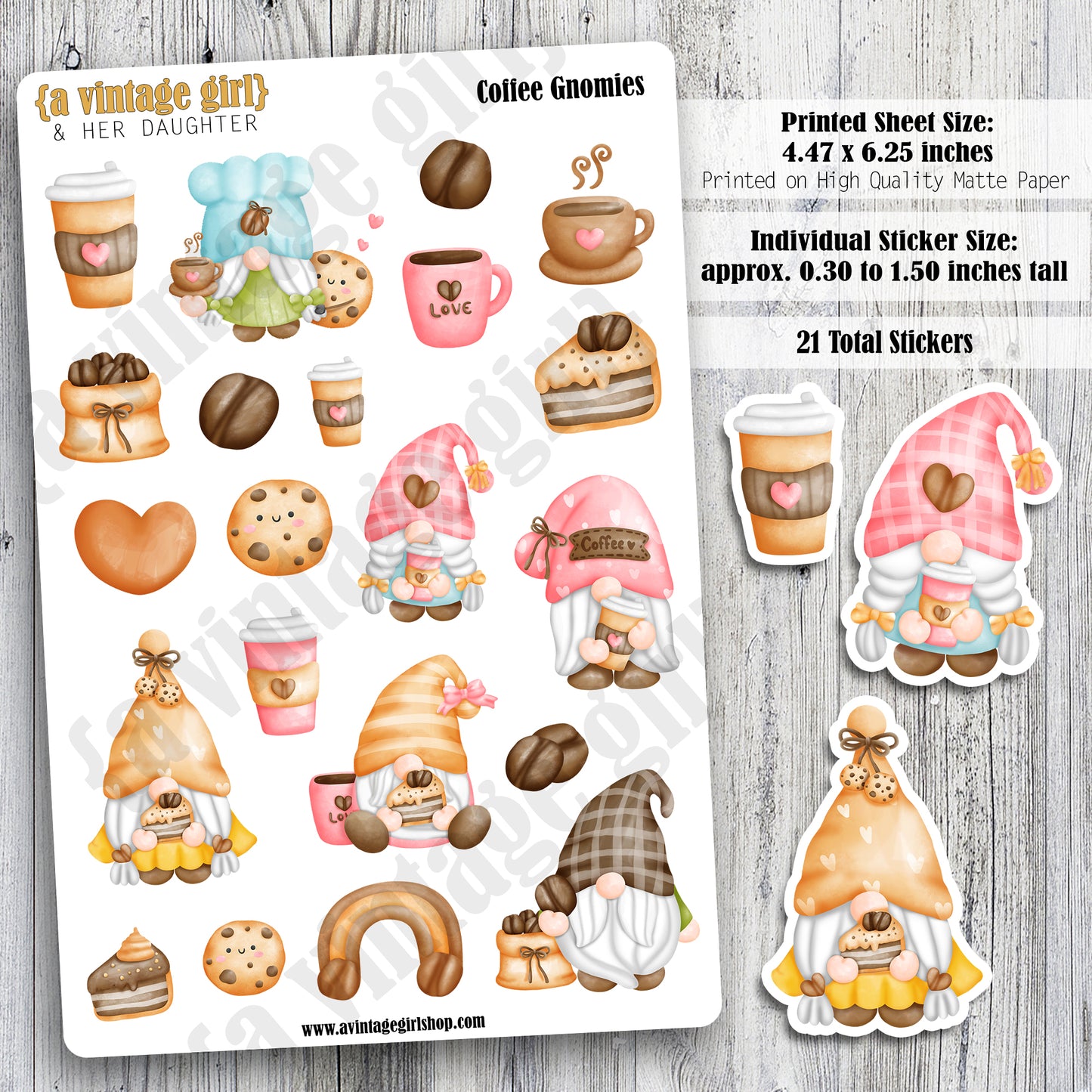 GNOMES | Coffee Gnomies | Deco Sticker Sheet
