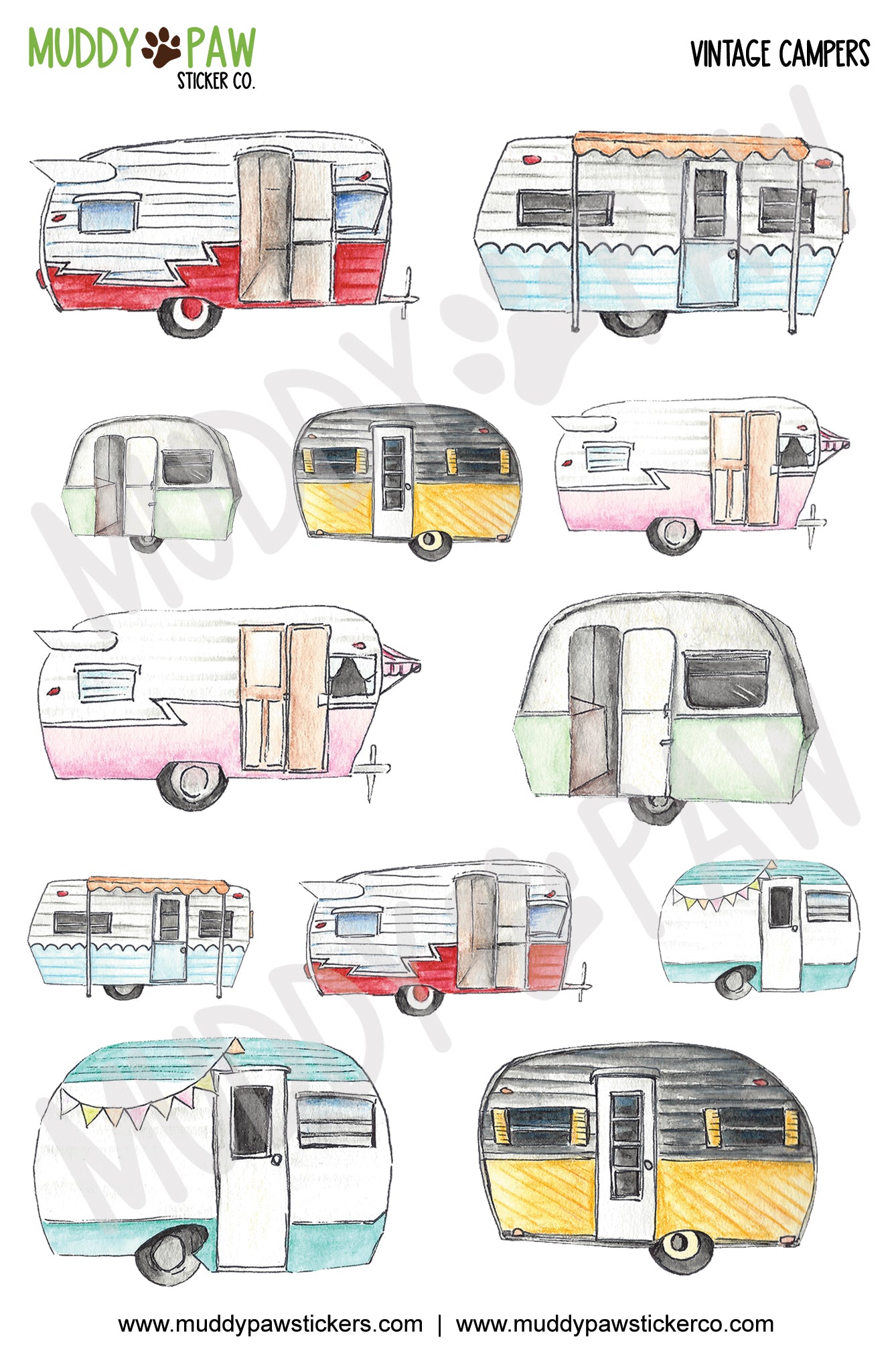 Vintage Campers | STICKER SHEET