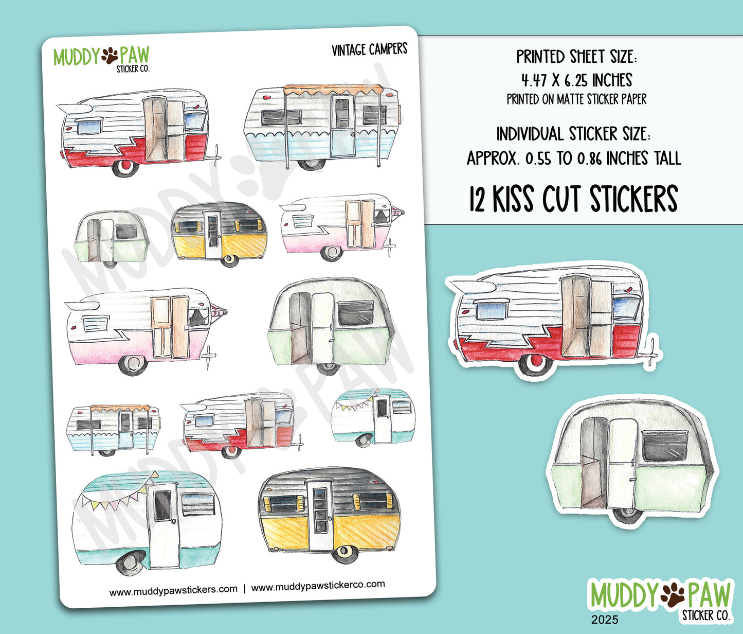 Vintage Campers | STICKER SHEET