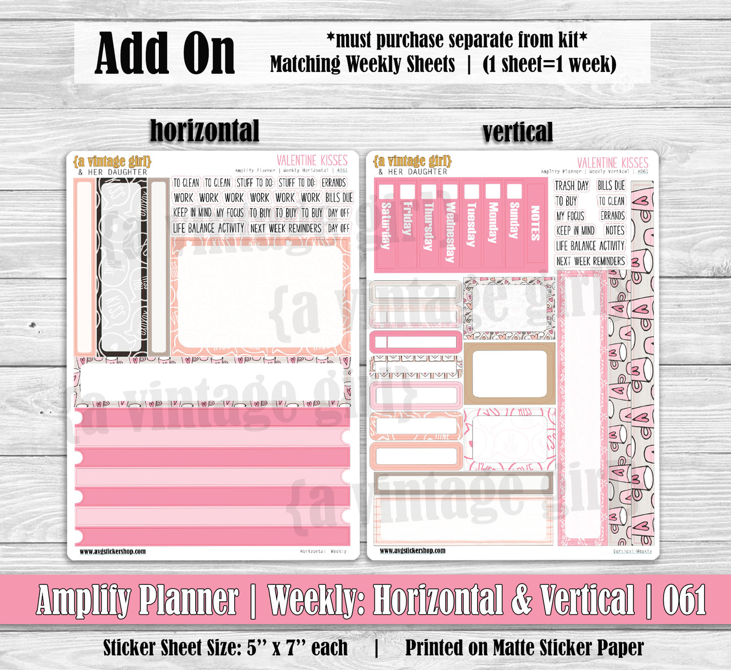 AMPLIFY PLANNER | Valentine Kisses | A061