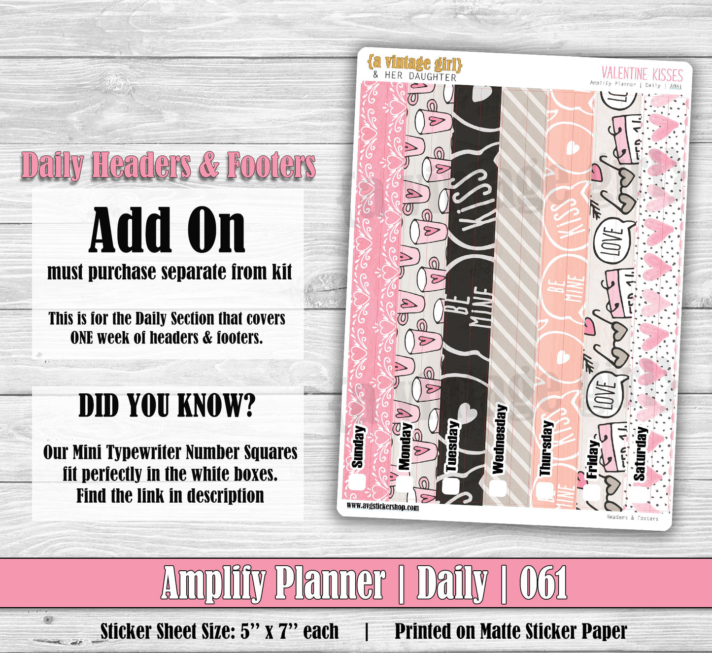 AMPLIFY PLANNER | Valentine Kisses | A061