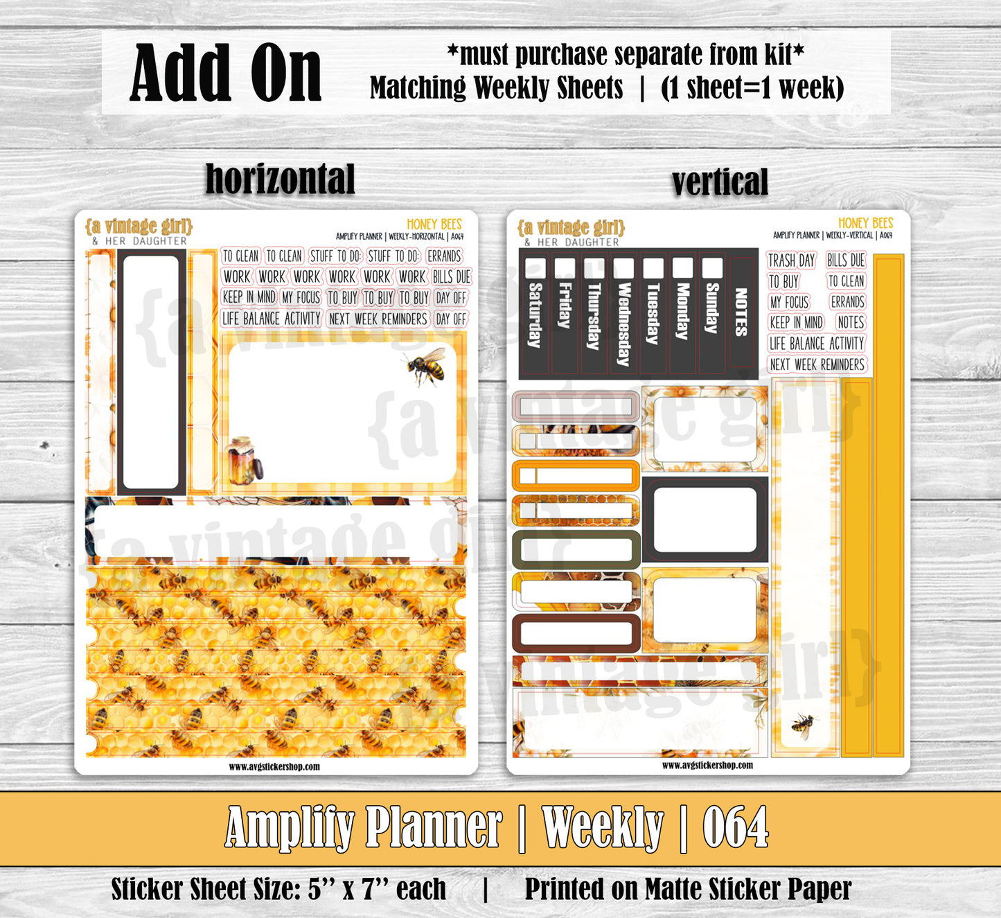 AMPLIFY PLANNER | Honey Bees | A064