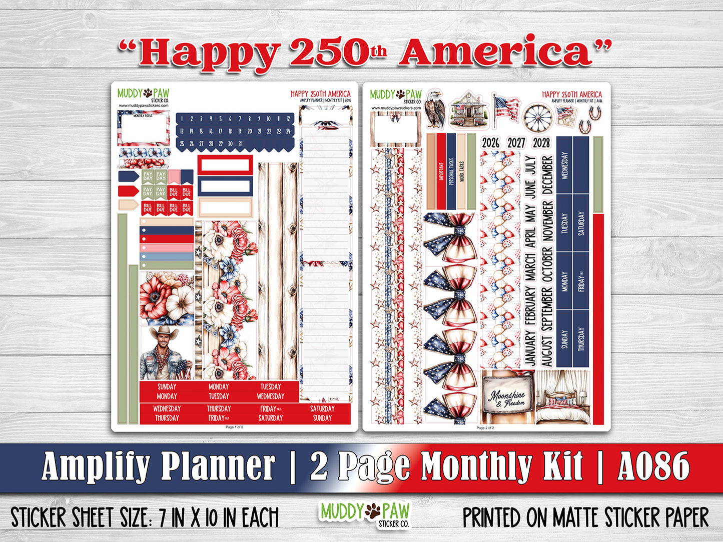 AMPLIFY PLANNER | Happy 250th America | A086