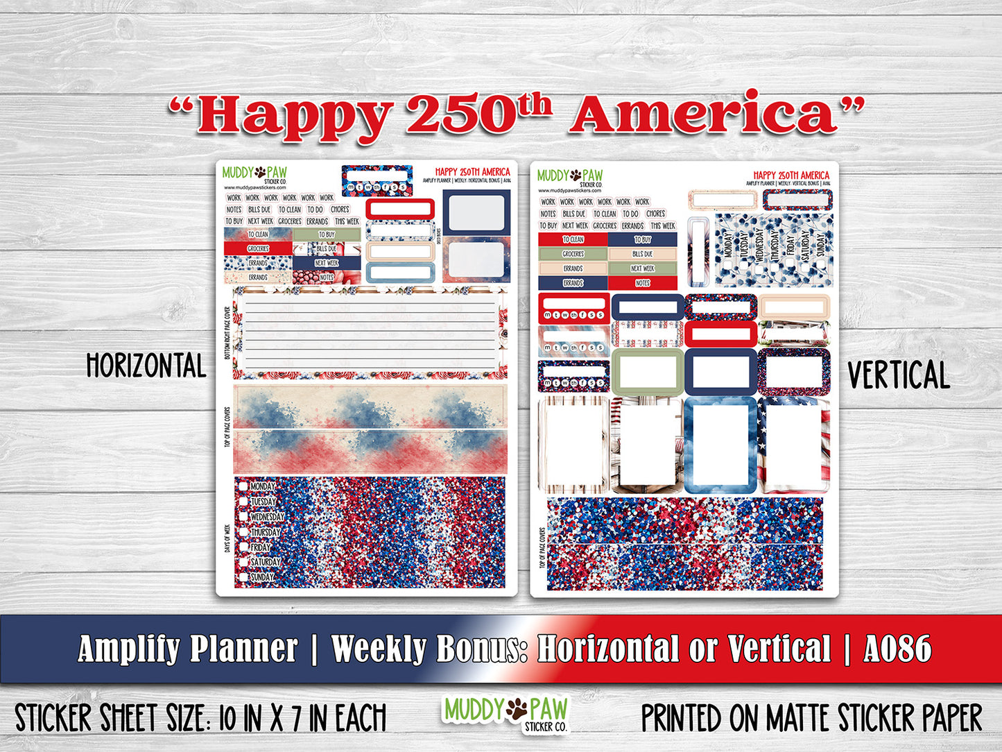 AMPLIFY PLANNER | Happy 250th America | A086