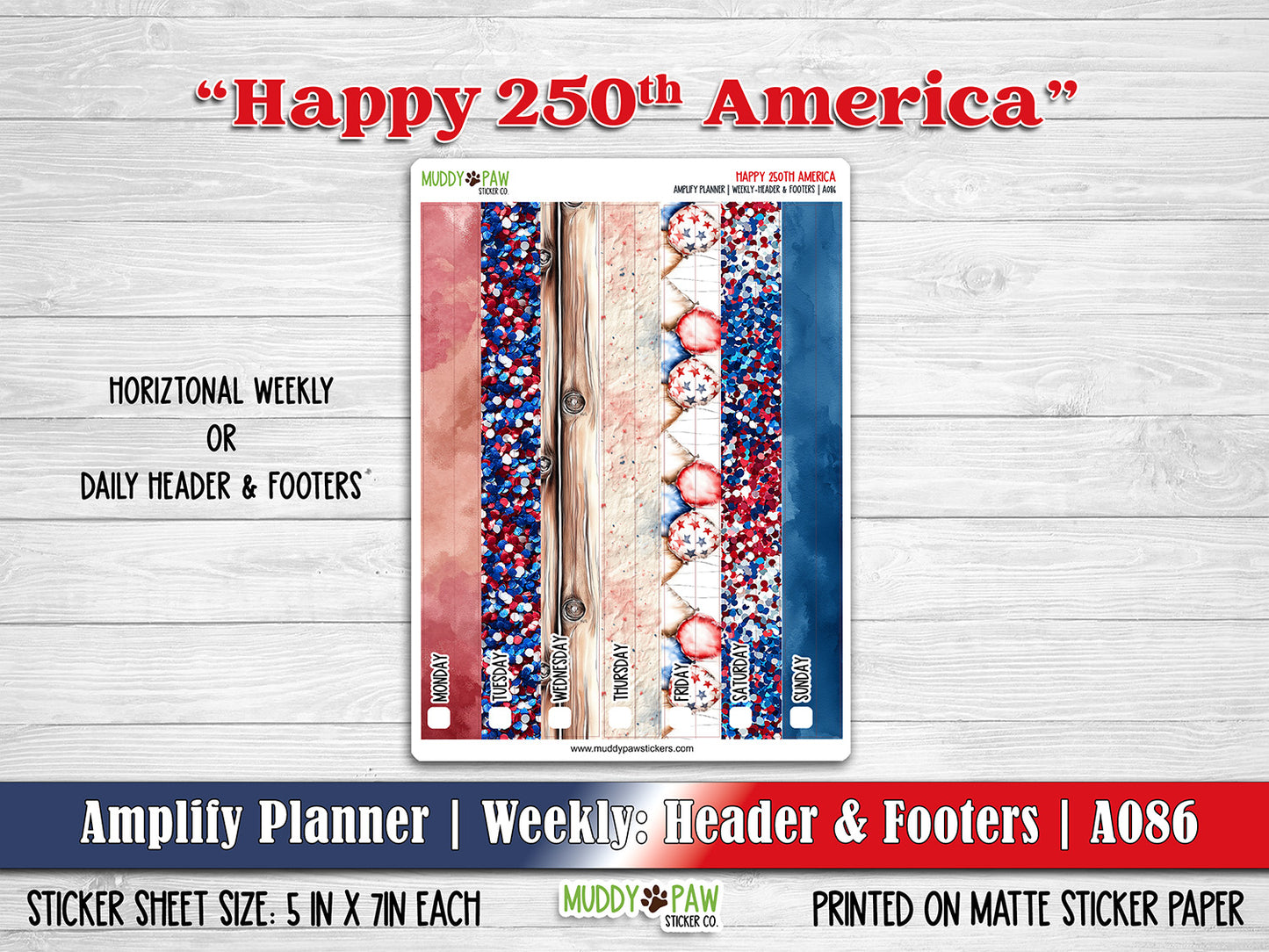 AMPLIFY PLANNER | Happy 250th America | A086
