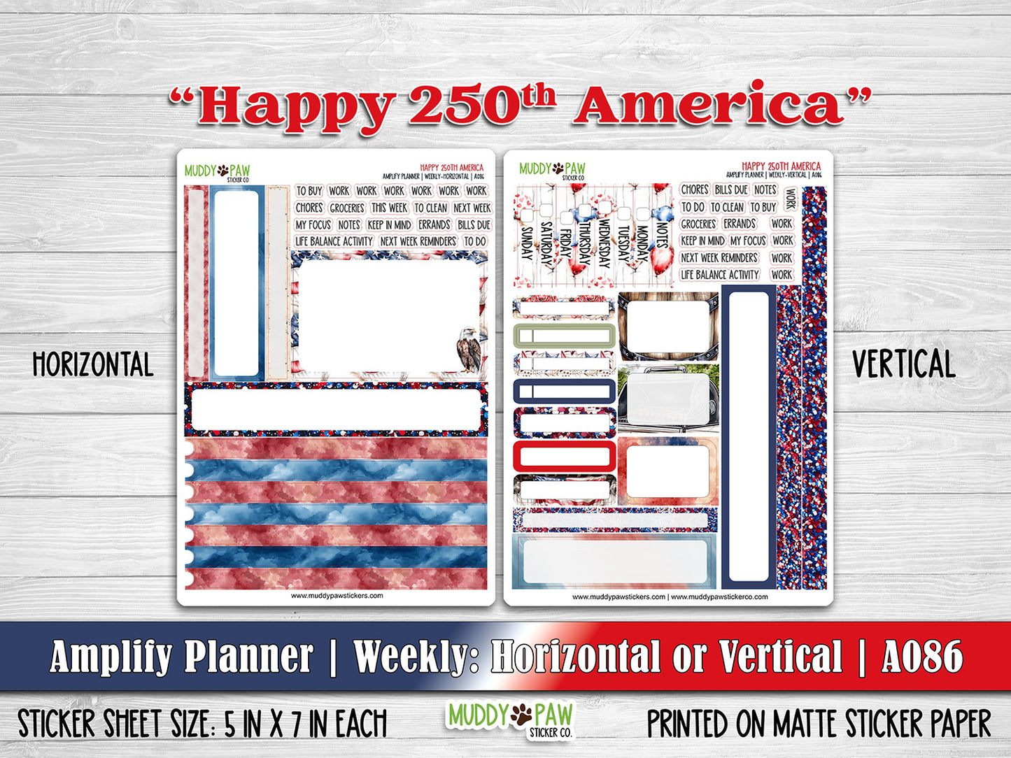 AMPLIFY PLANNER | Happy 250th America | A086