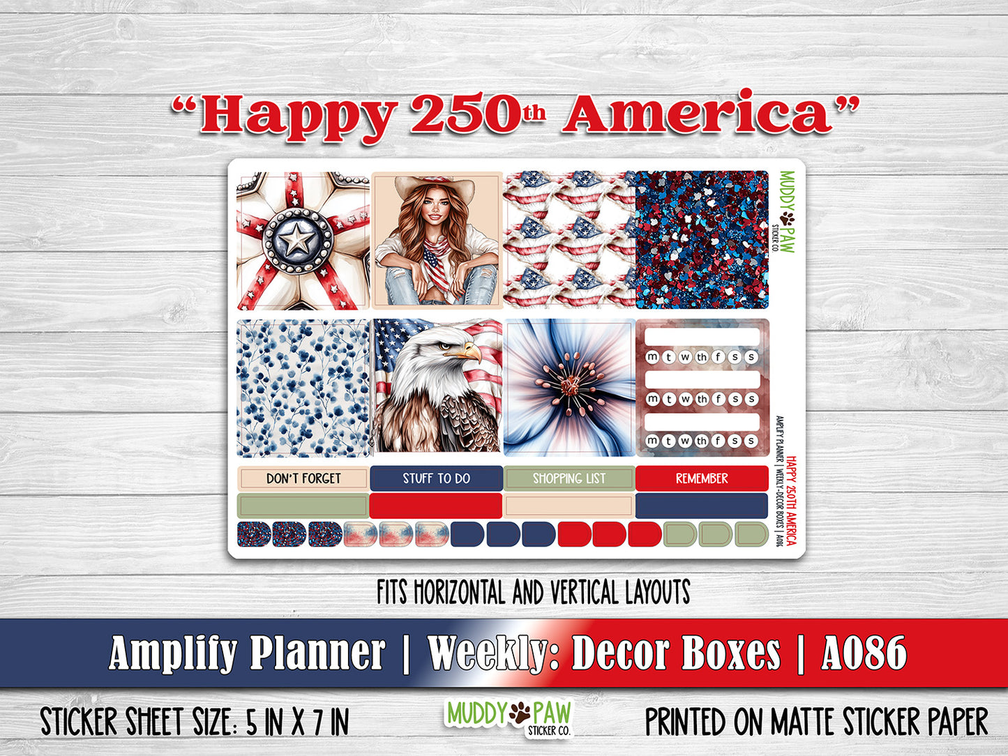 AMPLIFY PLANNER | Happy 250th America | A086
