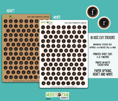B/W Typewriter Keys | Capitals, Lowers, Numbers, and Symbols