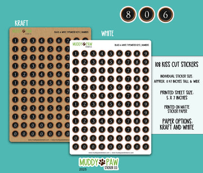 B/W Typewriter Keys | Capitals, Lowers, Numbers, and Symbols