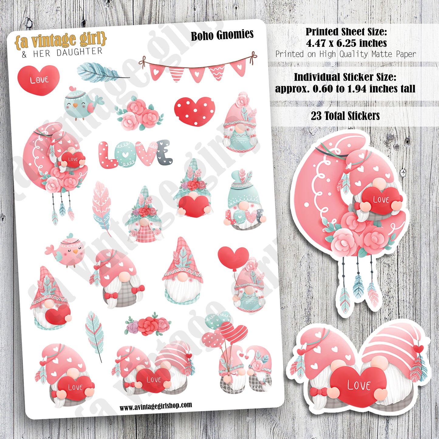 GNOMES | Boho Gnomies | Deco Sticker Sheet