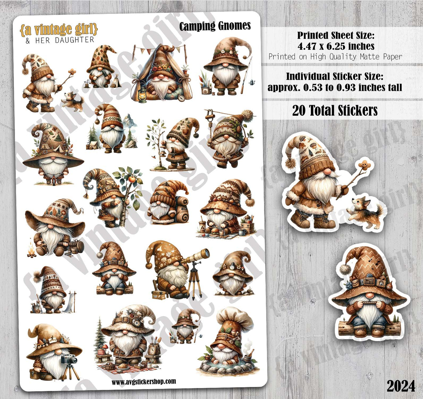 GNOMES | Camping Gnomes | Deco Sticker Sheet