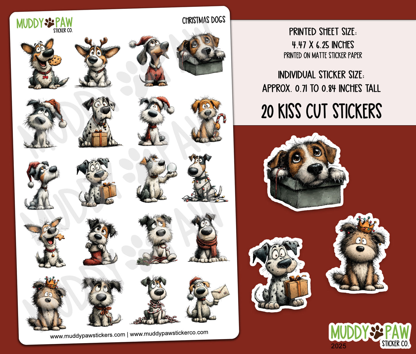 NEW | Christmas Dogs | STICKER SHEET