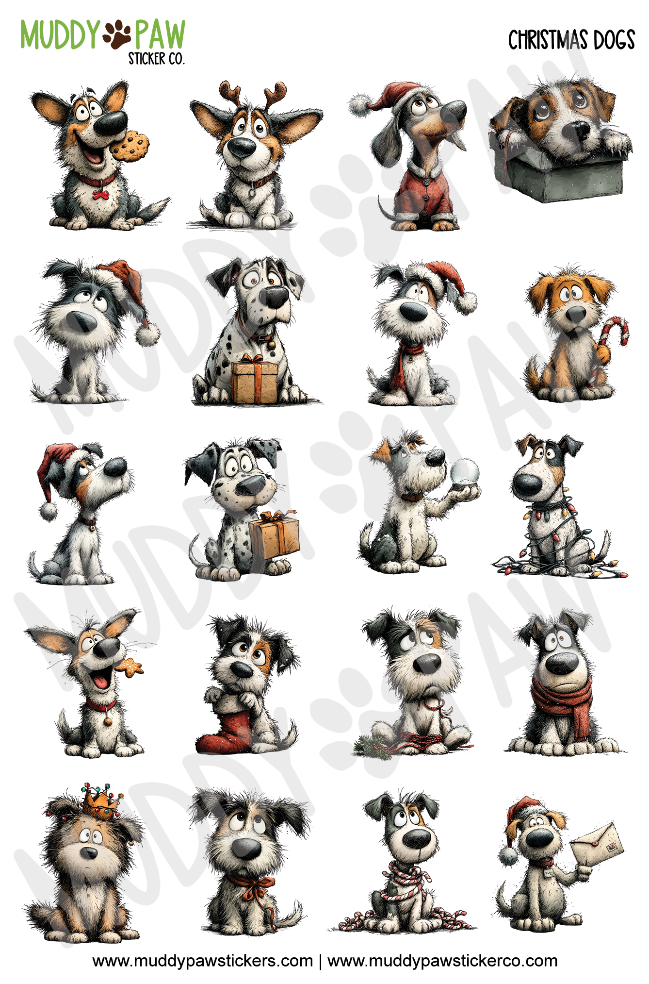 NEW | Christmas Dogs | STICKER SHEET