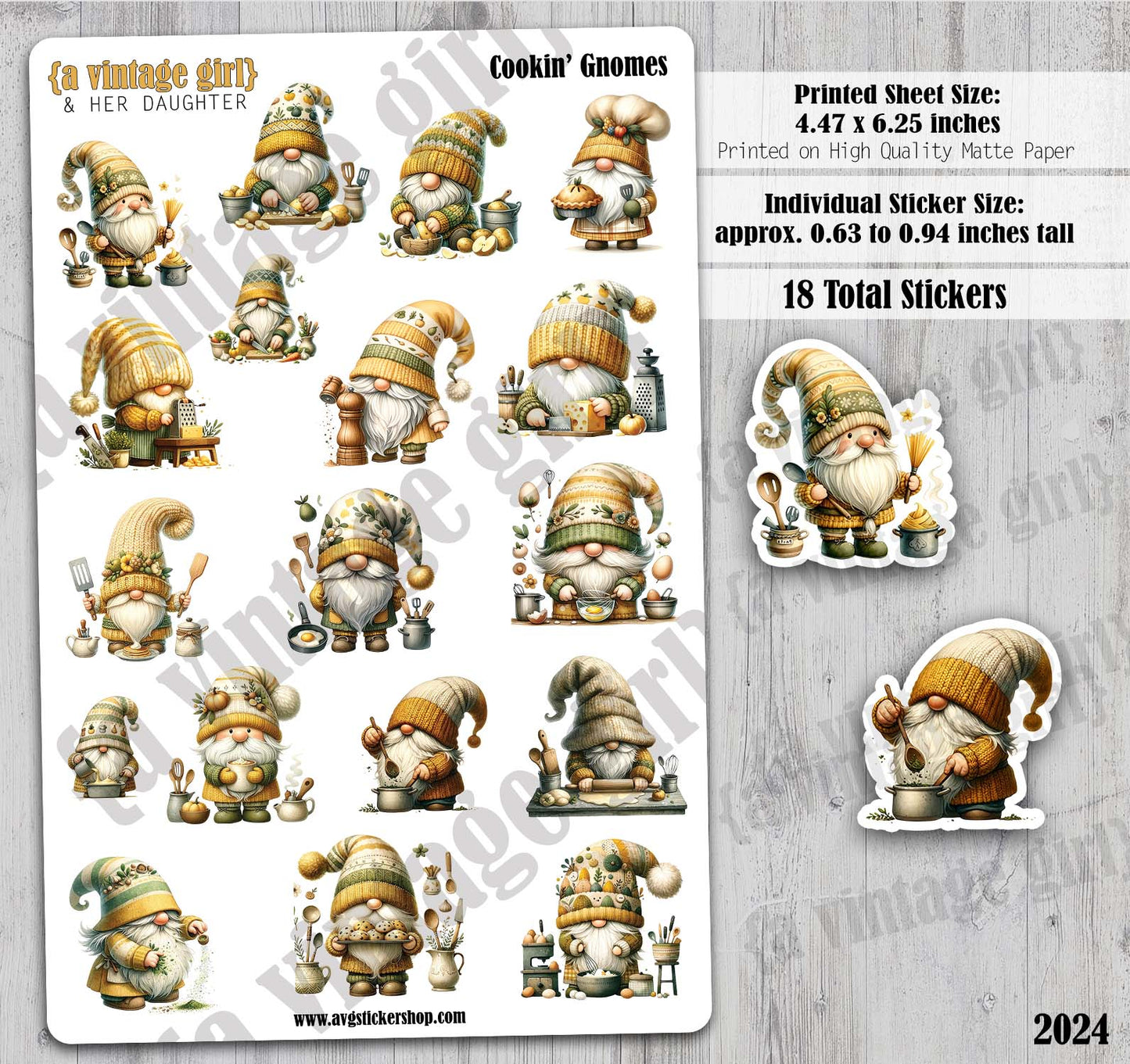 GNOMES | Cooking Gnomes | Deco Sticker Sheet