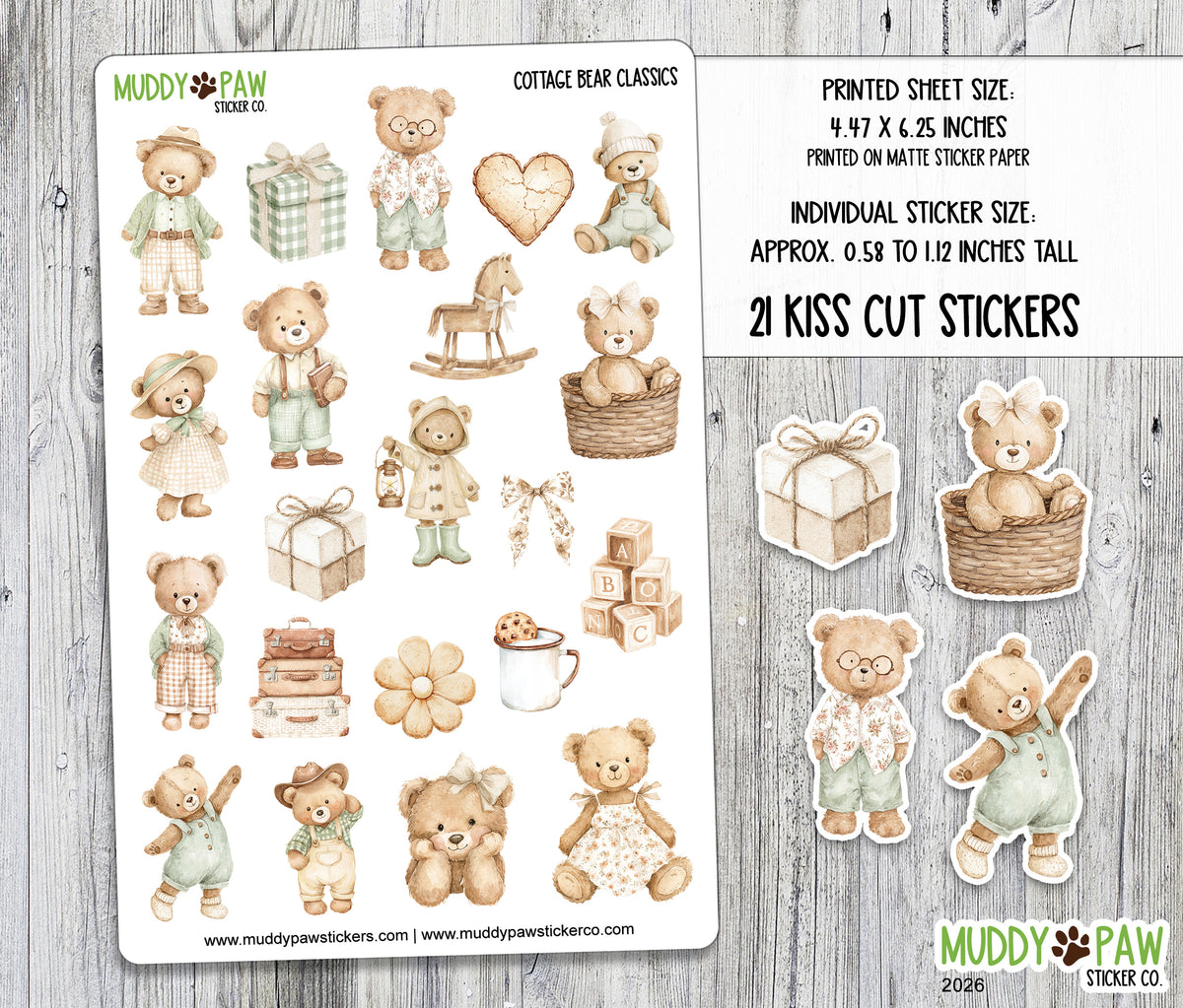 Cottage Bear Classics | Sticker Sheet