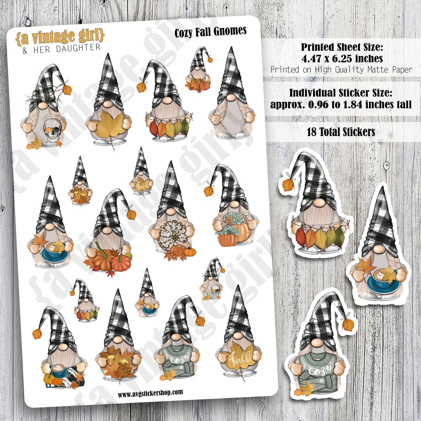 GNOMES | Cozy Fall Gnomes | Deco Sticker Sheet