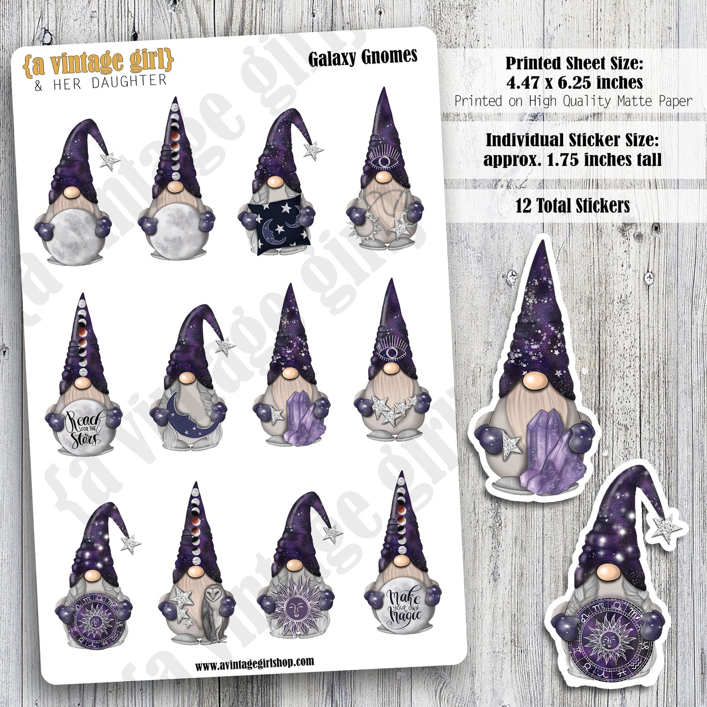 GNOMES | Galaxy Gnomes | Deco Sticker Sheet