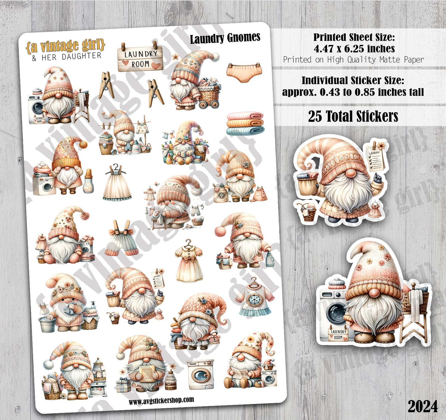 GNOMES | Laundry Gnomes | Deco Sticker Sheet