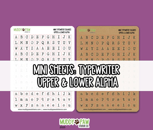 Mini Alpha Typewriter Squares | MINI STICKER SHEET