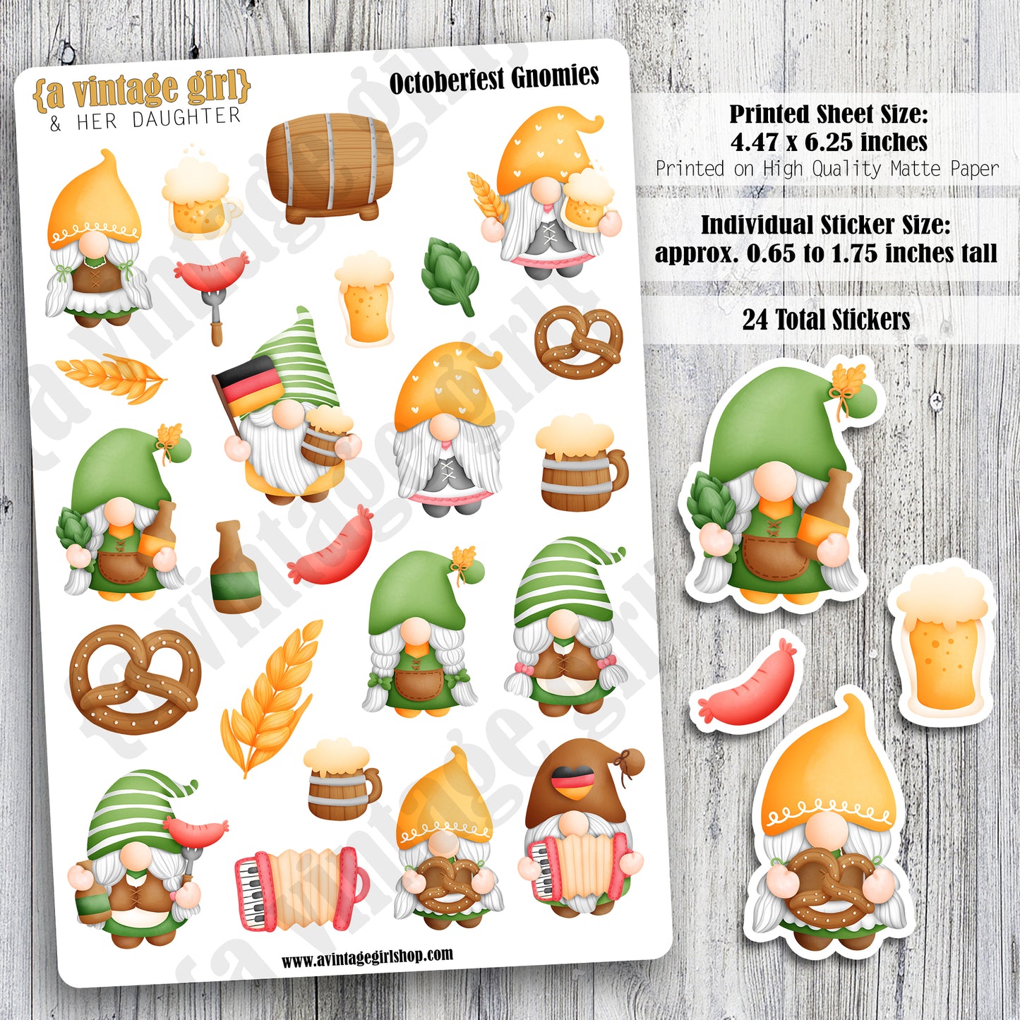 GNOMES | Octoberfest Gnomies | Deco Sticker Sheet