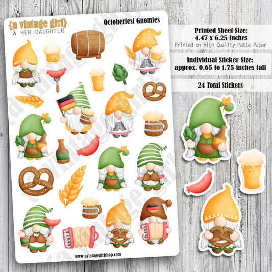 GNOMES | Octoberfest Gnomies | Deco Sticker Sheet