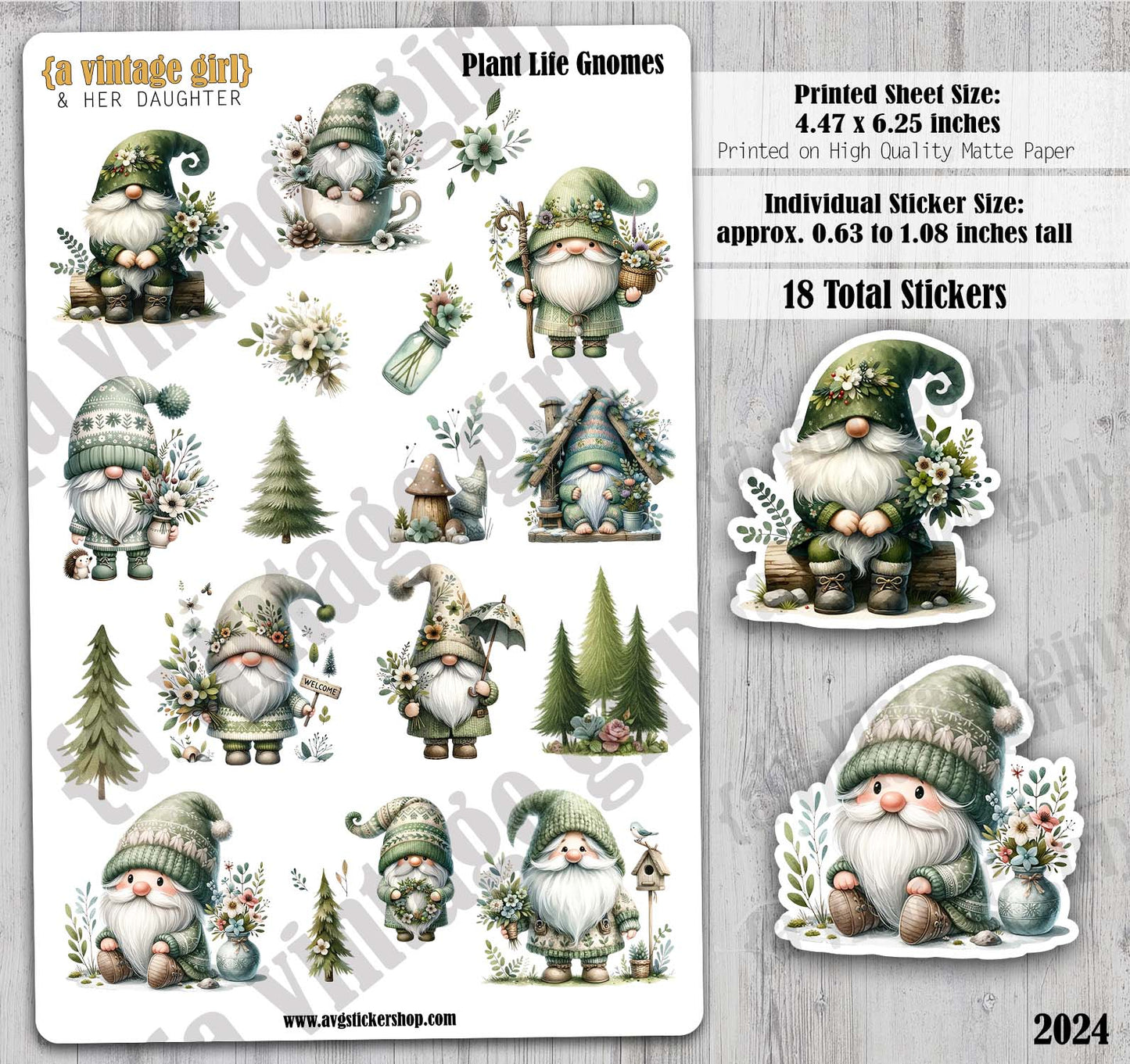 GNOMES | Plant Life Gnomes | Deco Sticker Sheet
