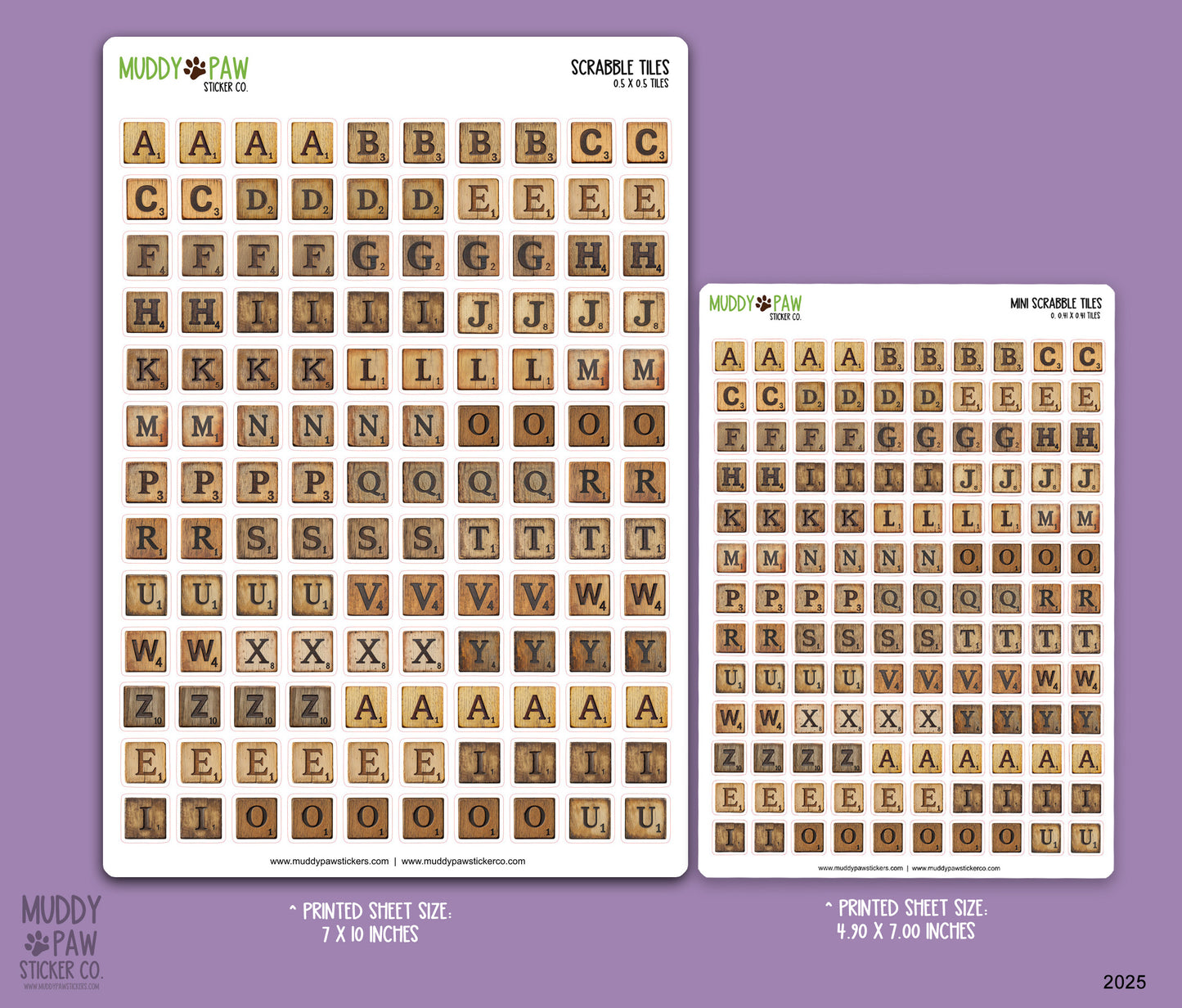 Scrabble Tiles | STICKER SHEET