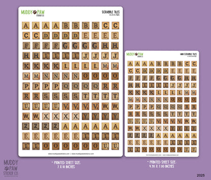 Scrabble Tiles | STICKER SHEET