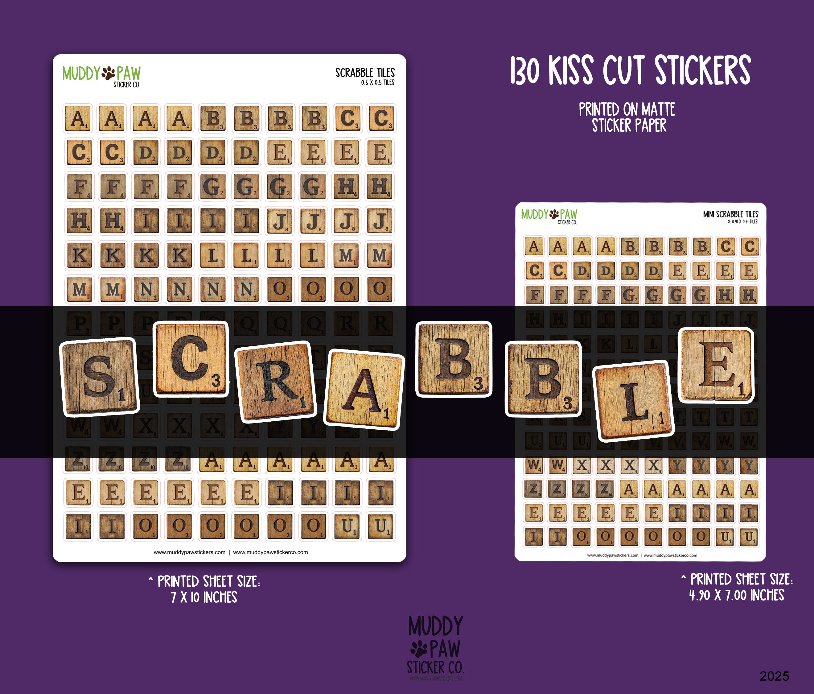 Scrabble Rug Scrabble Tiles | STICKER SHEET – Muddy Paw Sticker Co.