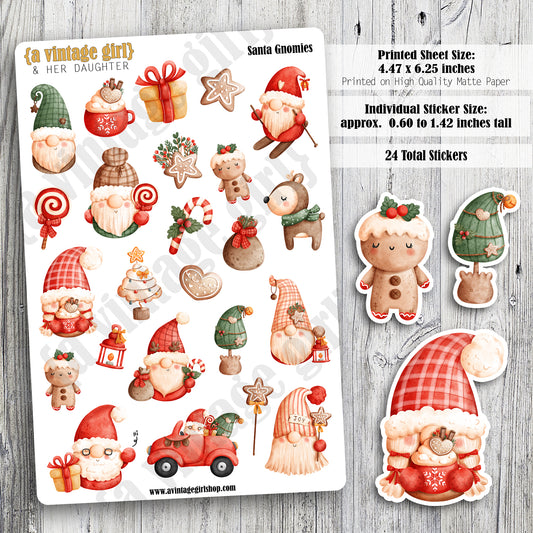 GNOMES | Santa Gnomies | Deco Sticker Sheet